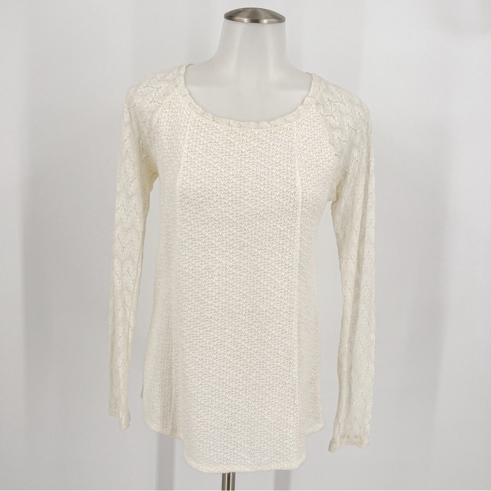Anthropologie white long sleeve top